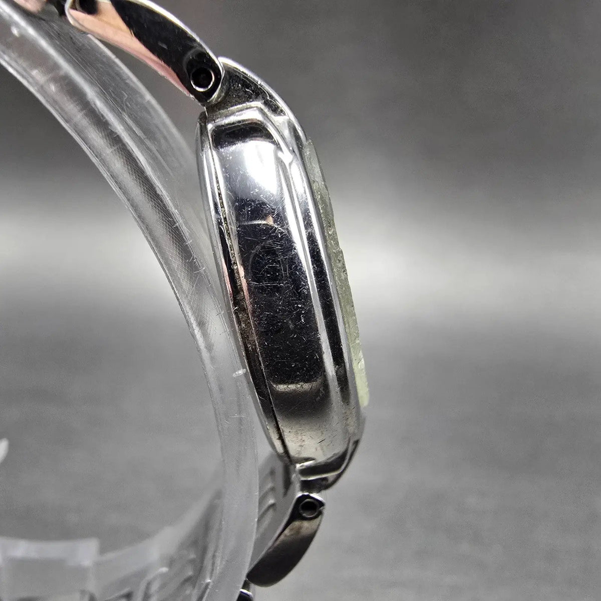 Citizen Eco-Drive Watch Women 18mm Black Dial Silver Tone Oval B023-S019117 Runs3
