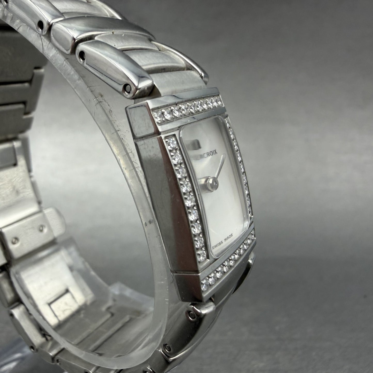 Maurice Lacroix Miros Tank Watch Women 16mm MOP Dial Steel Diamonds New Battery3
