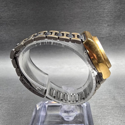 Seiko Automatic Watch Women 24mm Black Dial Gold Tone Daydate 2206-0770 Works JP8