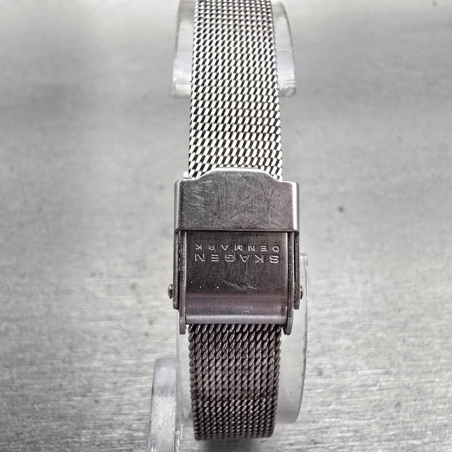 Skagen Denmark Watch Women 15mm Silver Dial Silver Tone Rectangle 490SGS New Bat7