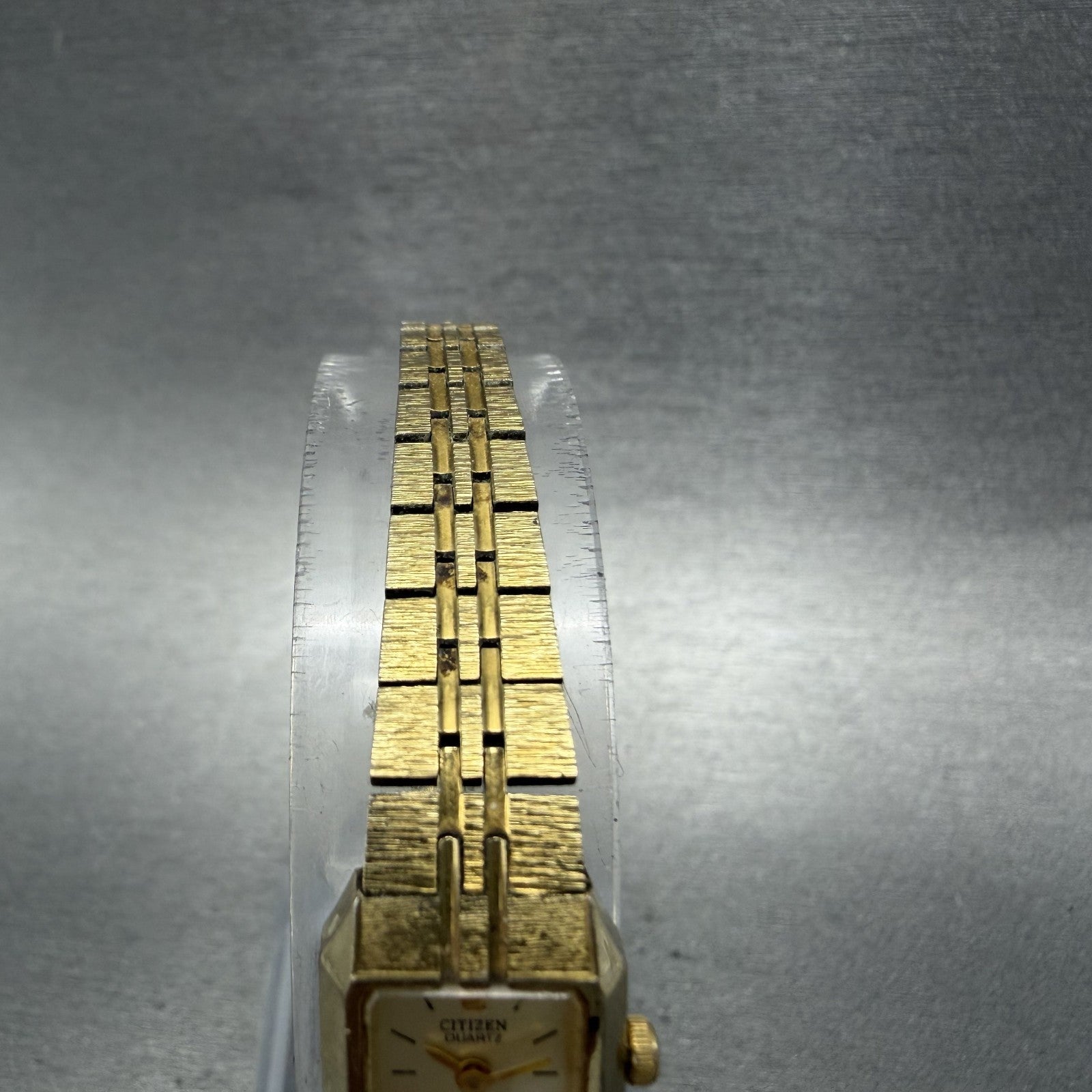 Citizen CQ Tank Watch Women 13mm Champagne Dial Gold Tone Octagon New Battery BA4