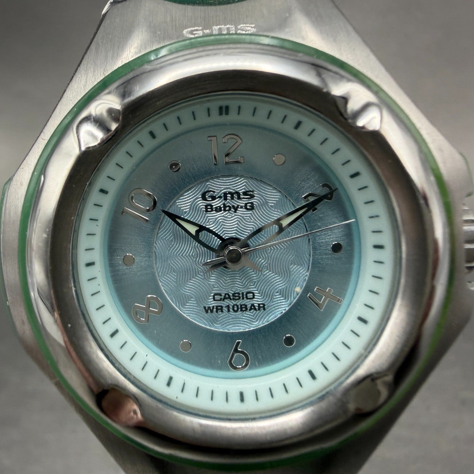 Casio Baby-G Watch Women 35mm Blue Dial Silver Tone Round MSG-602 New Battery1