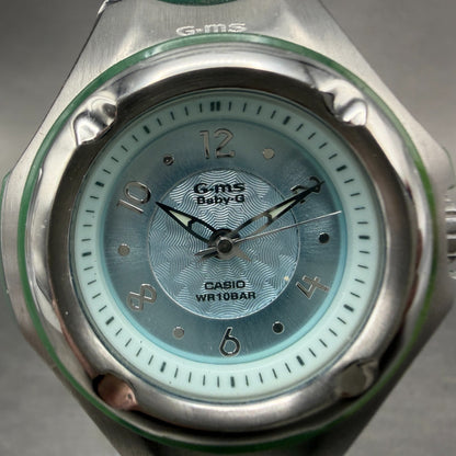 Casio Baby-G Watch Women 35mm Blue Dial Silver Tone Round MSG-602 New Battery1