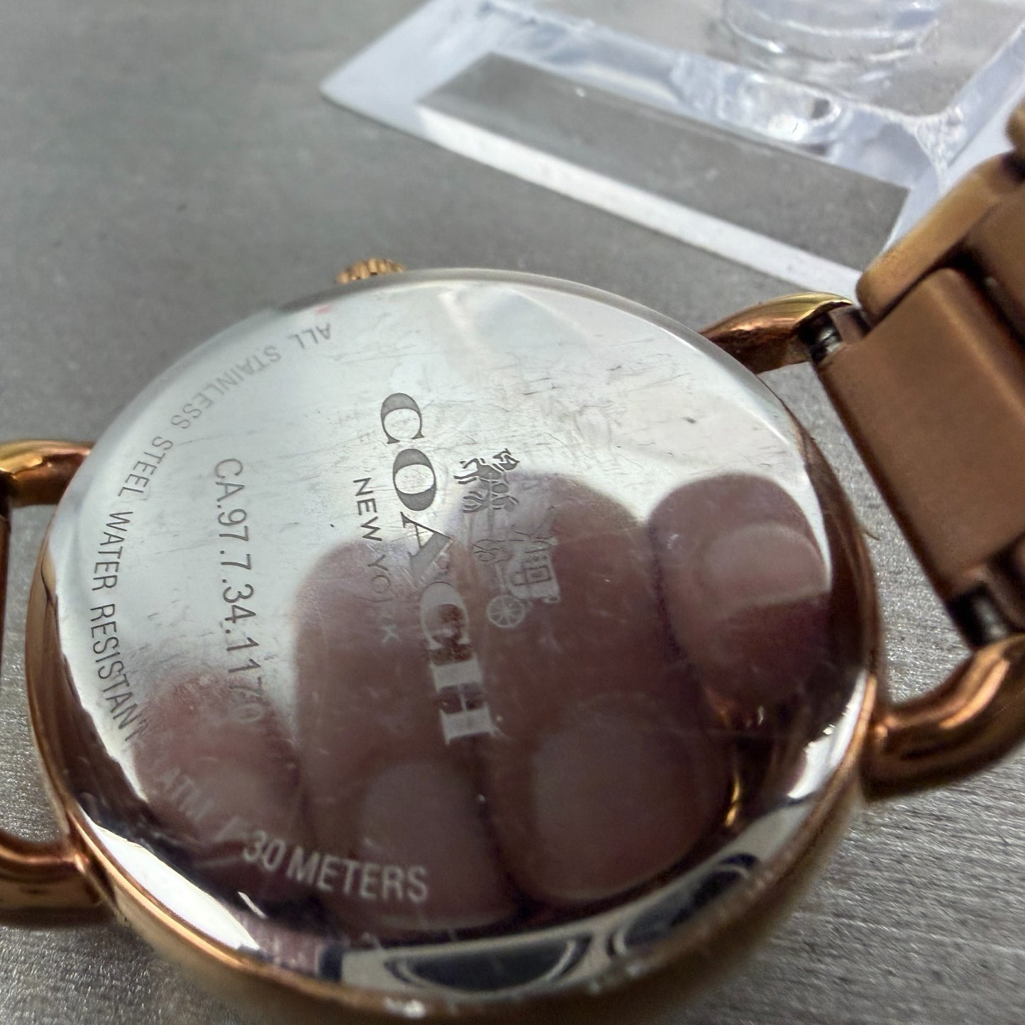 Coach Delancey Watch Women 36mm Silver Dial Rose Gold Round 14502497 New Battery9