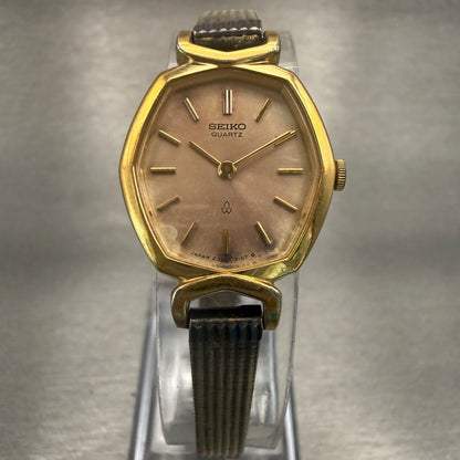 Seiko Watch Women 20mm Champagne Dial Gold Tone Oval 2320-5680 New Battery5