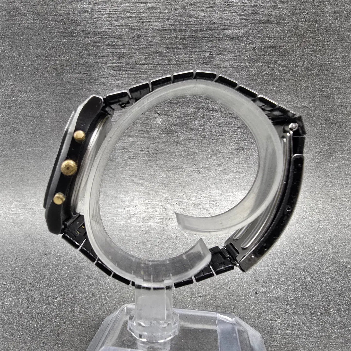 Seiko Analog Digital Watch Men 32mm Black Gold Alarm Chrono H461-5030 PARTS7