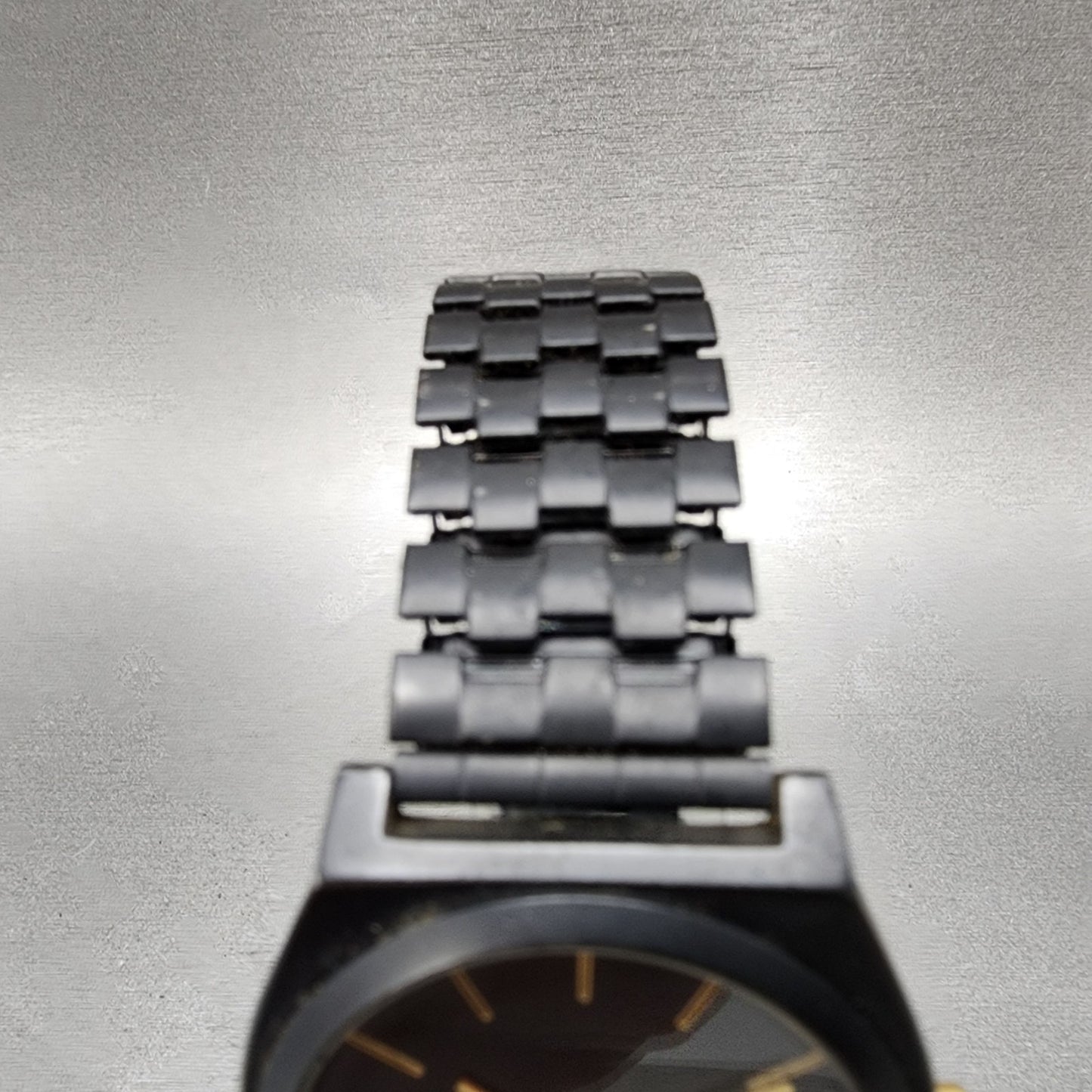 Nixon Time Teller Watch Men 38mm Black Dial Black Tone Round New Battery4