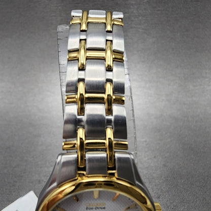 Citizen EcoDrive Corso Watch Women 25mm White Dial Two Tone Date EW126450A4
