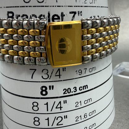 Bulova Watch Men 33mm Champagne Dial Two Tone Date Round New Battery Bracelet10
