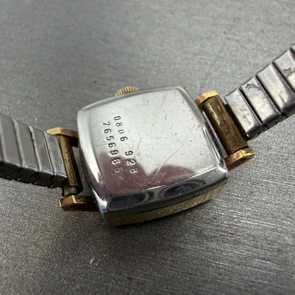 Certina Watch Women 17mm Gold Dial Gold Plated Square Manaul Wind Runs VTG9