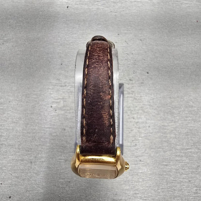 Seiko Watch Women 22mm Gold Dial Gold Tone Rectangle 1N00-6F09 New Battery VTG4