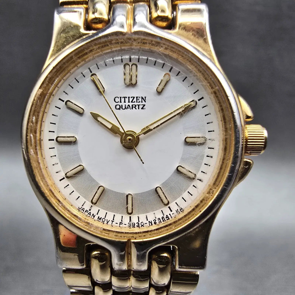 Citizen Watch Women 21mm White Dial Gold Tone Round 5930-S42068 New Battery VTG1