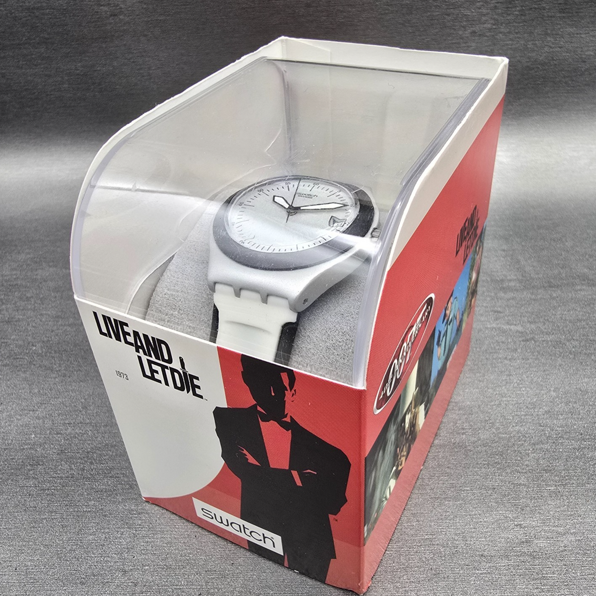 Swatch James Bond Live and Let Die Watch Men 37mm Date YGS4012 New Battery NOS8