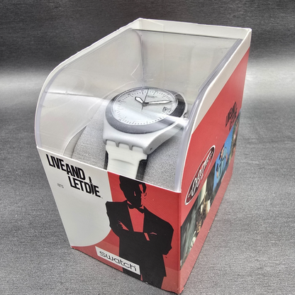 Swatch James Bond Live and Let Die Watch Men 37mm Date YGS4012 New Battery NOS8
