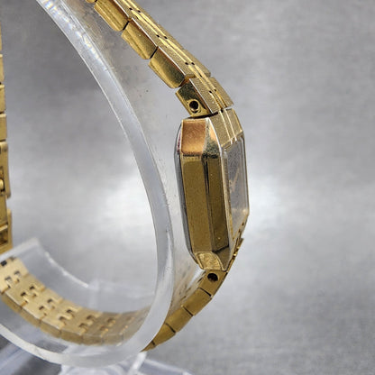 Citizen CQ Tank Watch Women 13mm Black Dial Gold Tone 5421S18531 New Batt3