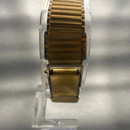 Seiko Tank Watch Women 17mm Black Dial Gold Tone Rectangle 2C20-5570 New Battery7