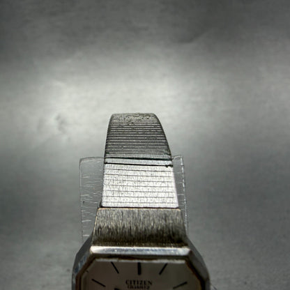 Citizen CQ Watch Women 18mm Silver Dial Silver Tone Octagon 4-102169 New Battery4