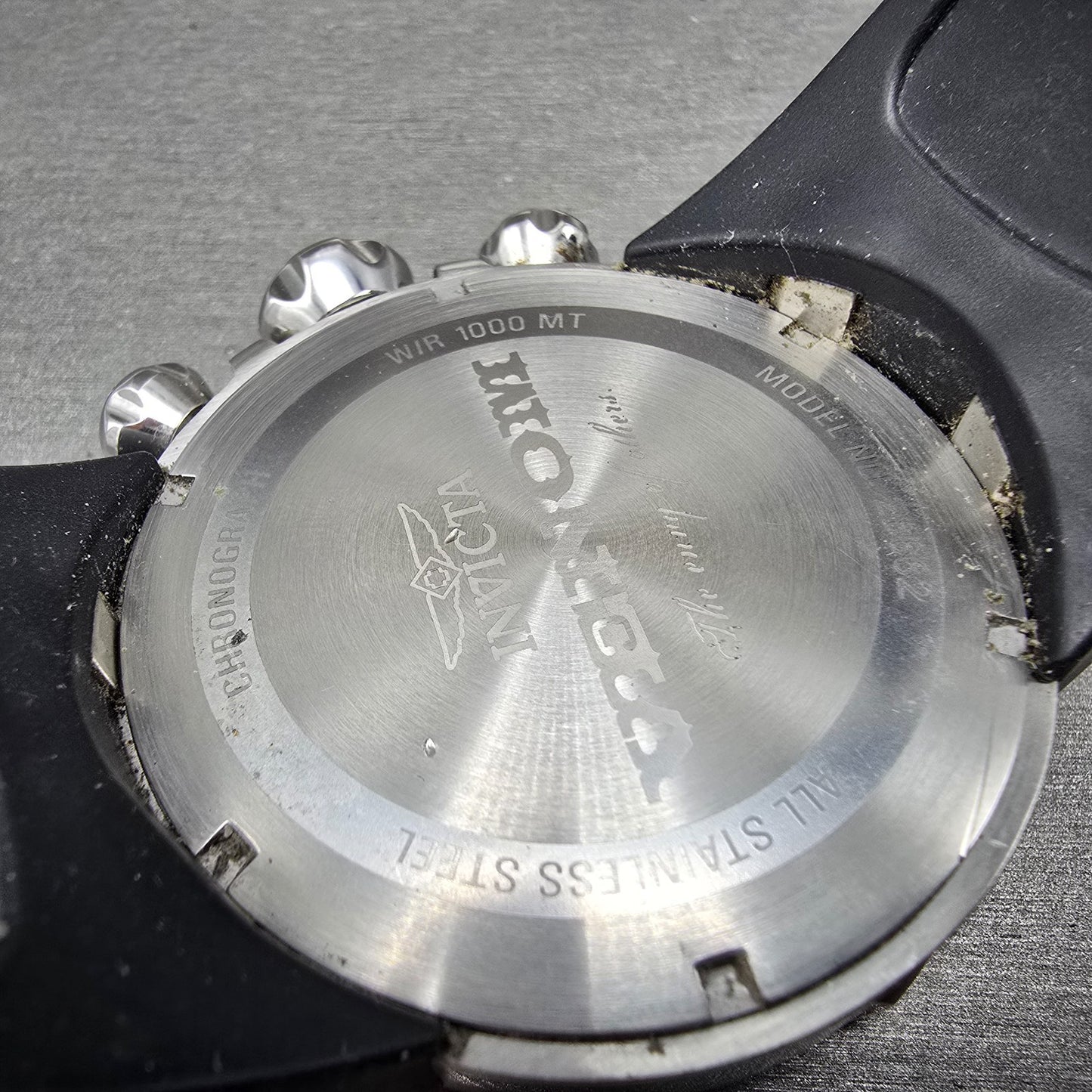 Invicta Venom Chronograph Watch Men 50mm Black Dial Silver Tone 26662 NewBattery6