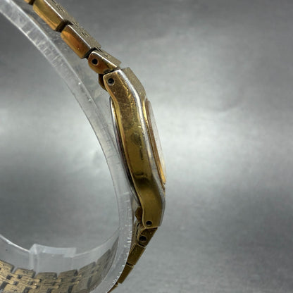 Seiko Watch Women 17mm Champagne Dial Gold Tone Rectangle 2Y00-5659 New Battery3