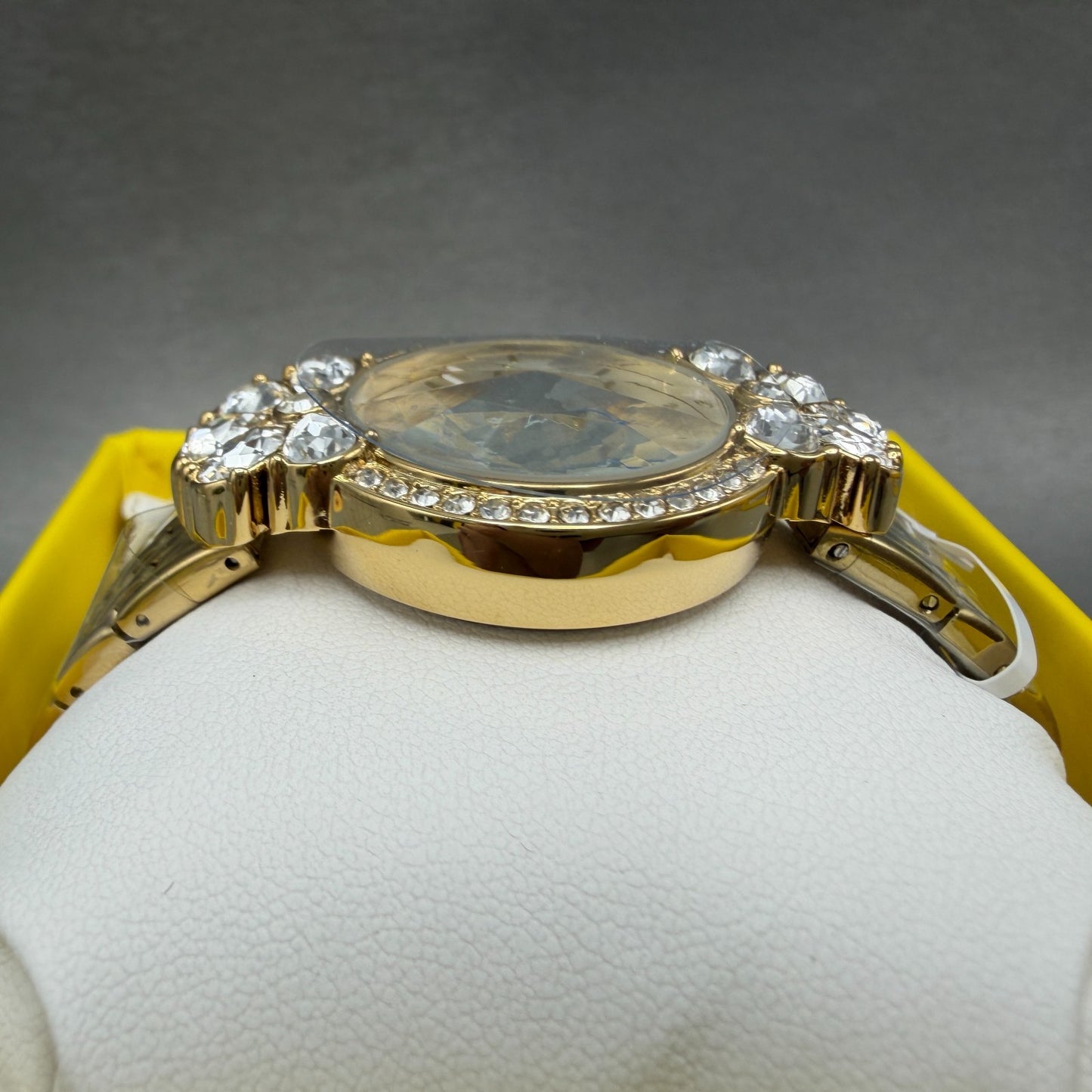 Invicta Wildflower Watch Women 30mm Silver Dial Gold Tone Crystal Bezel 691043
