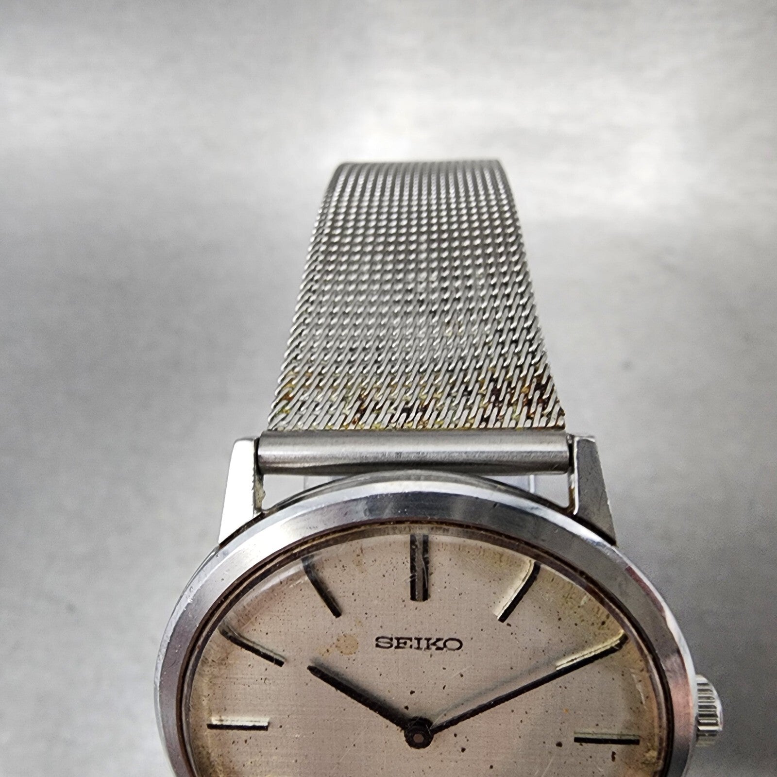 Seiko Chariot Watch Men 33mm White Woven Dial Steel Manual Wind 22200180 PARTS5