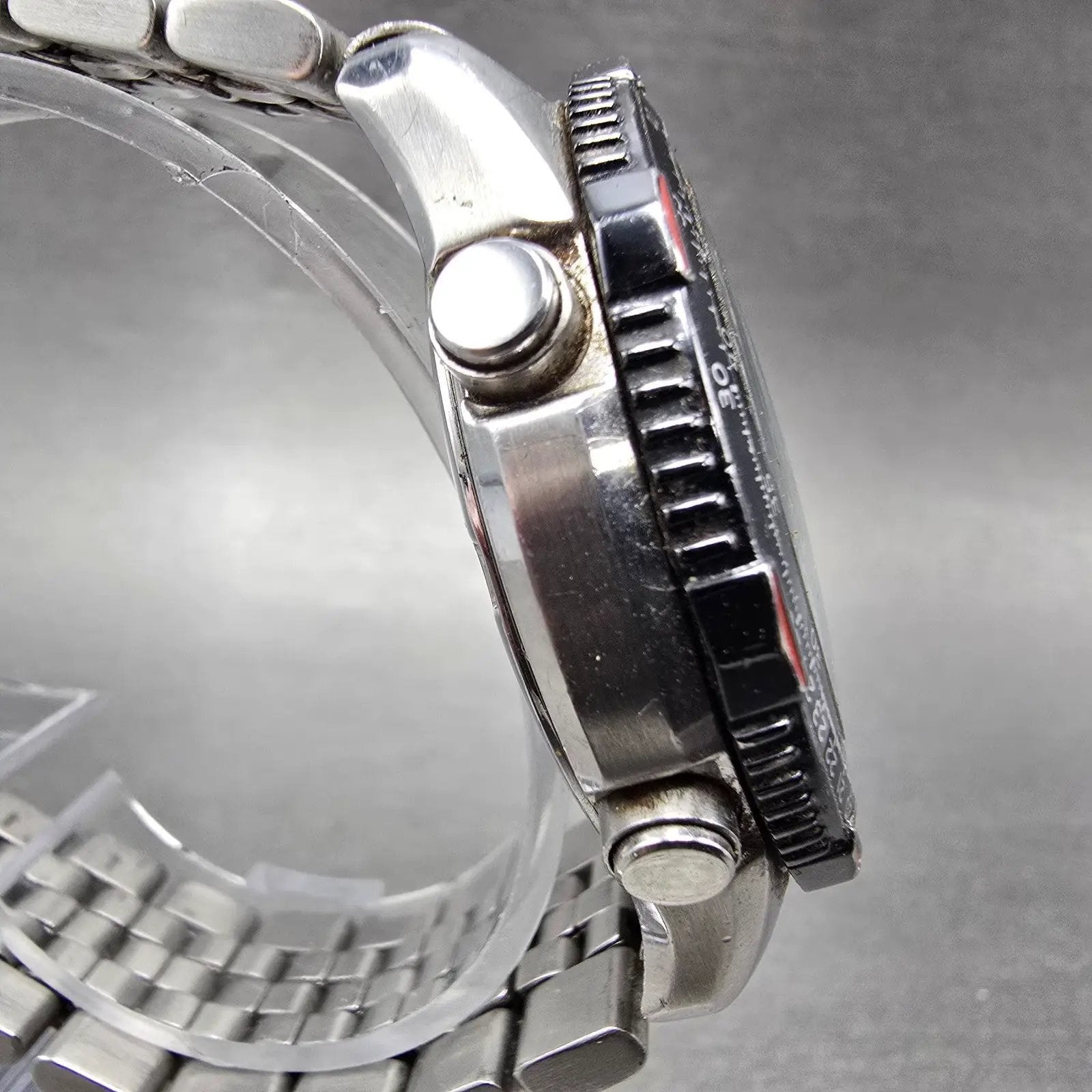 Citizen Navihawk World Time Chronograph Watch Men 42mm Black Dial Steel PARTS4