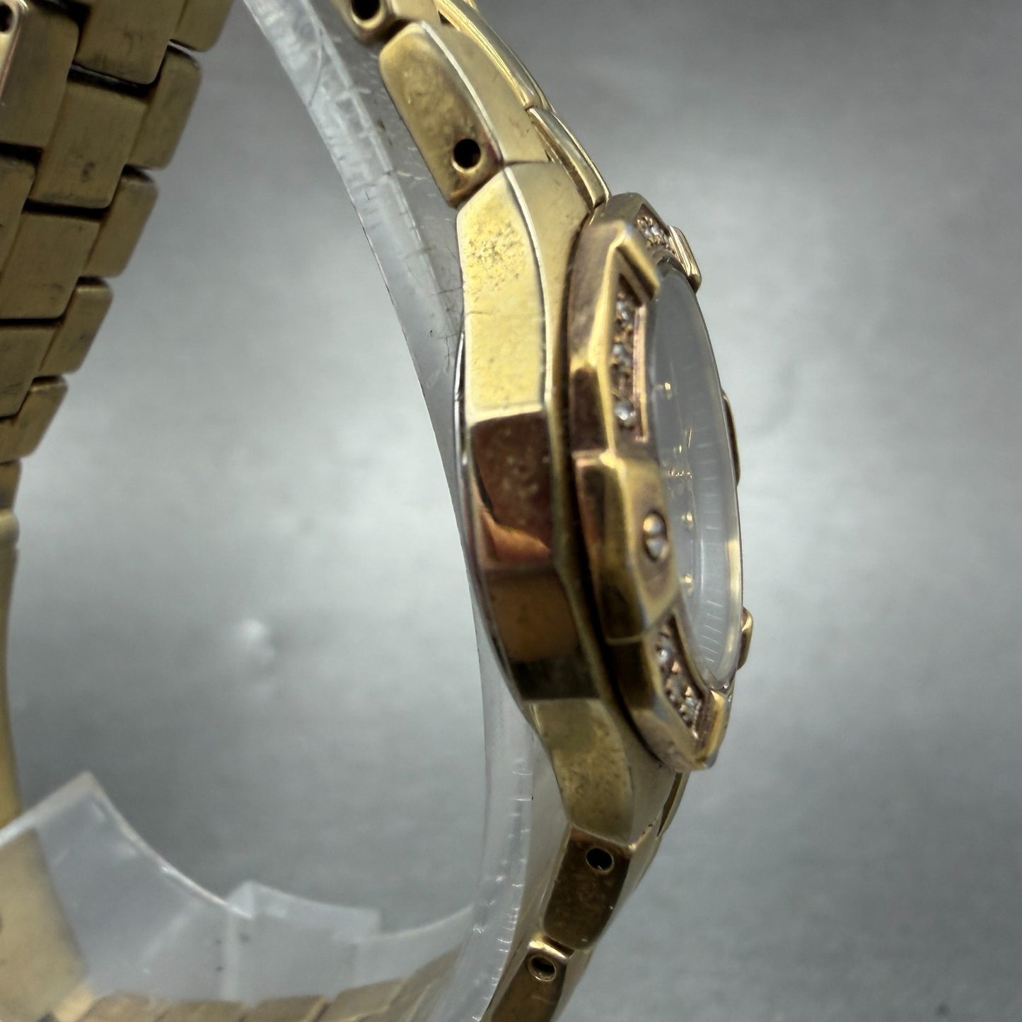 Seiko Coutura Watch Women 23mm Gray Dial Gold Tone 1N01-0lE0 New Battery ABC3