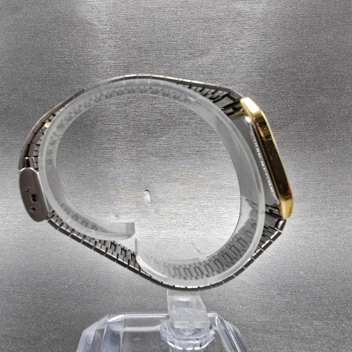 Seiko Tank Watch Men 26mm Gold Dial Gold Tone Rectangle 7430-5309 PARTS VTG9
