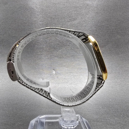Seiko Tank Watch Men 26mm Gold Dial Gold Tone Rectangle 7430-5309 PARTS VTG9