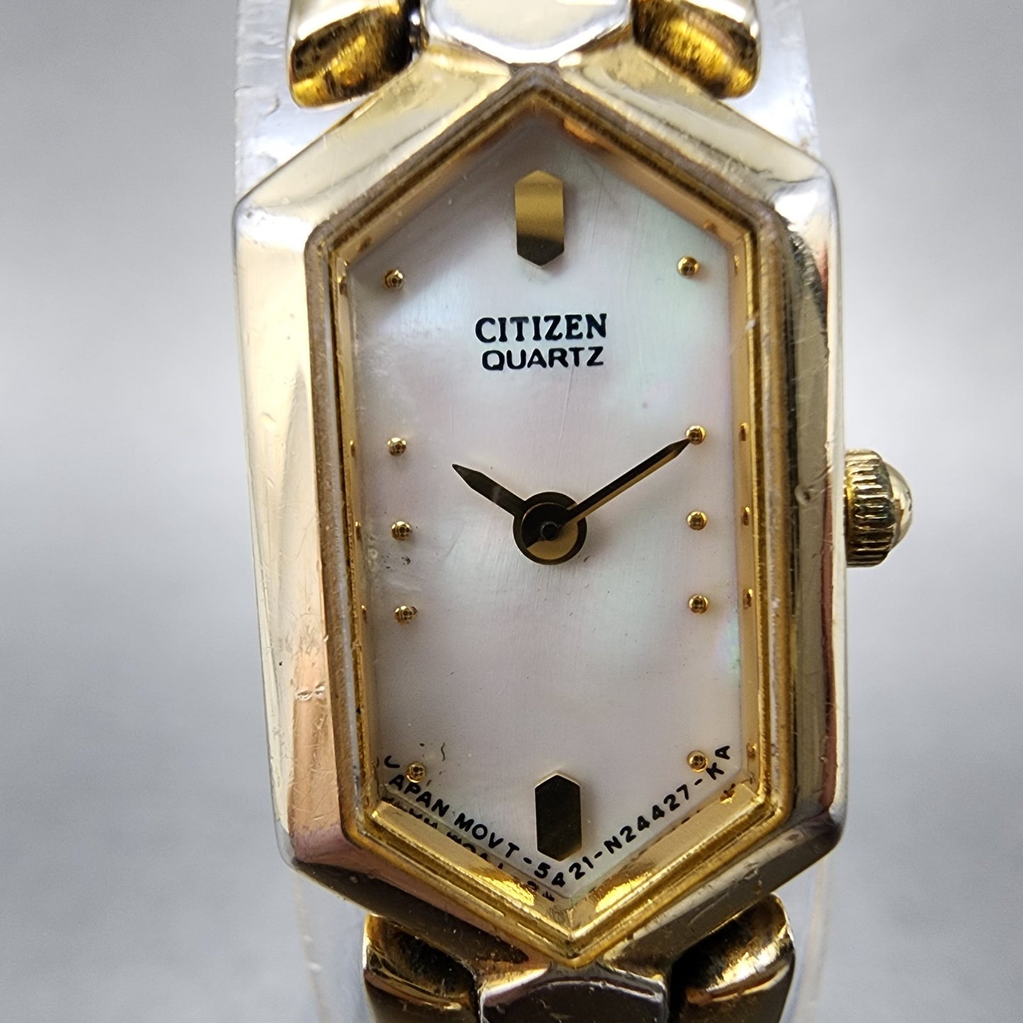Citizen Watch Women 13mm MOP Dial Gold Tone Hexagon 5421S41185 New Battery1