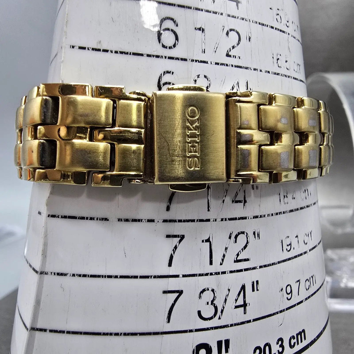 Seiko Solar Watch Women 30mm Cream Dial Gold Round V115-0BV0 Works Bracelet11