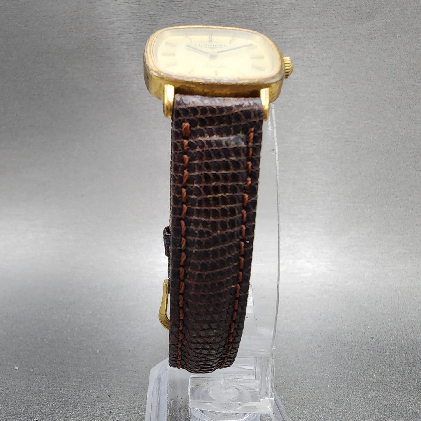 Longines Tank Watch Women 23mm Champagne Dial Gold Tone Rectangle New battery5