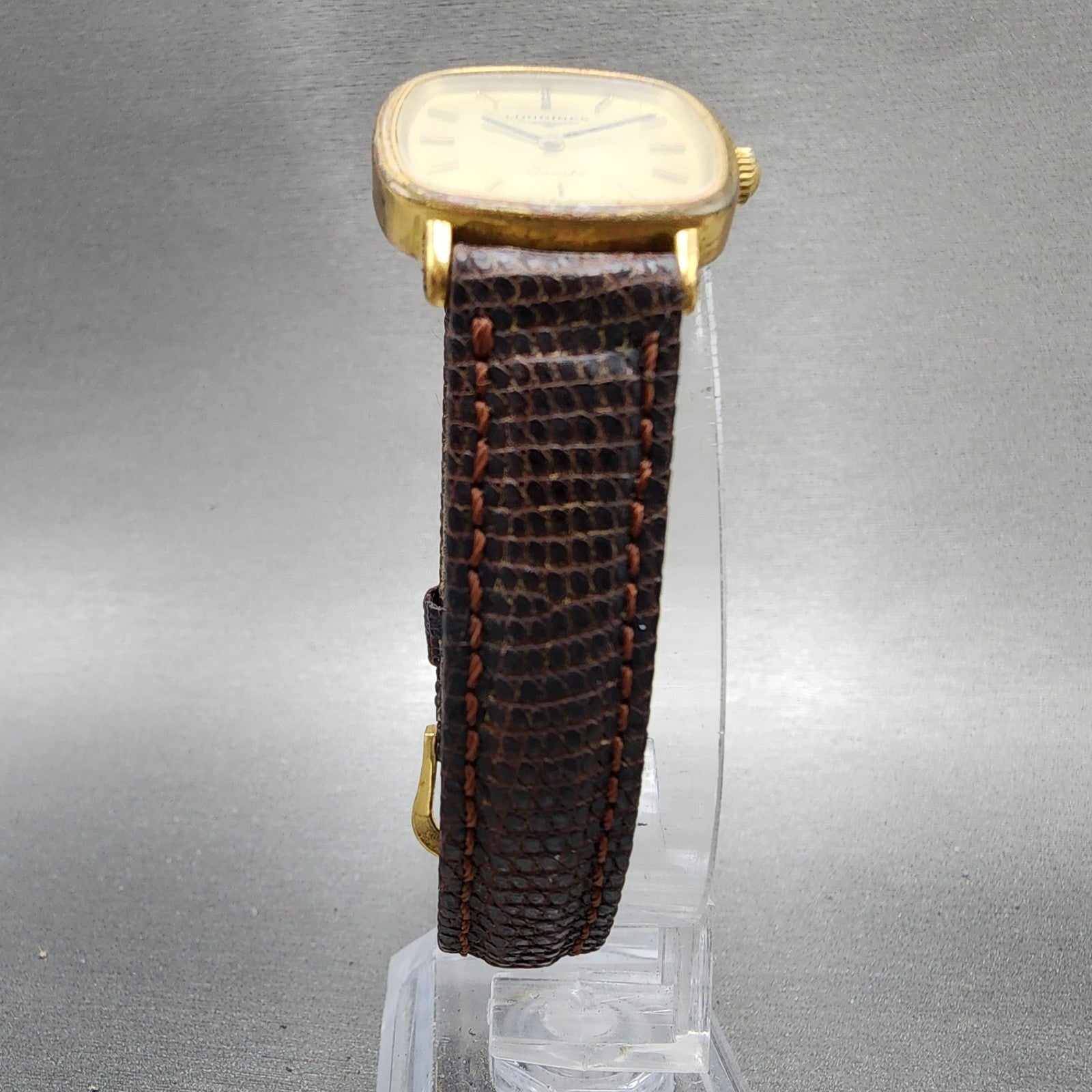 Longines Tank Watch Women 23mm Champagne Dial Gold Tone Rectangle New battery5