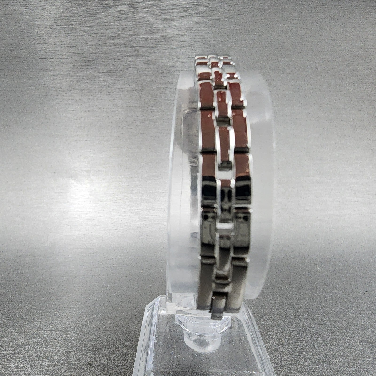 Citizen EcoDrive Watch Women 17mm MOP Dial Steel Rectangle Crystal Works8