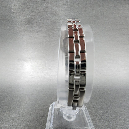 Citizen EcoDrive Watch Women 17mm MOP Dial Steel Rectangle Crystal Works8