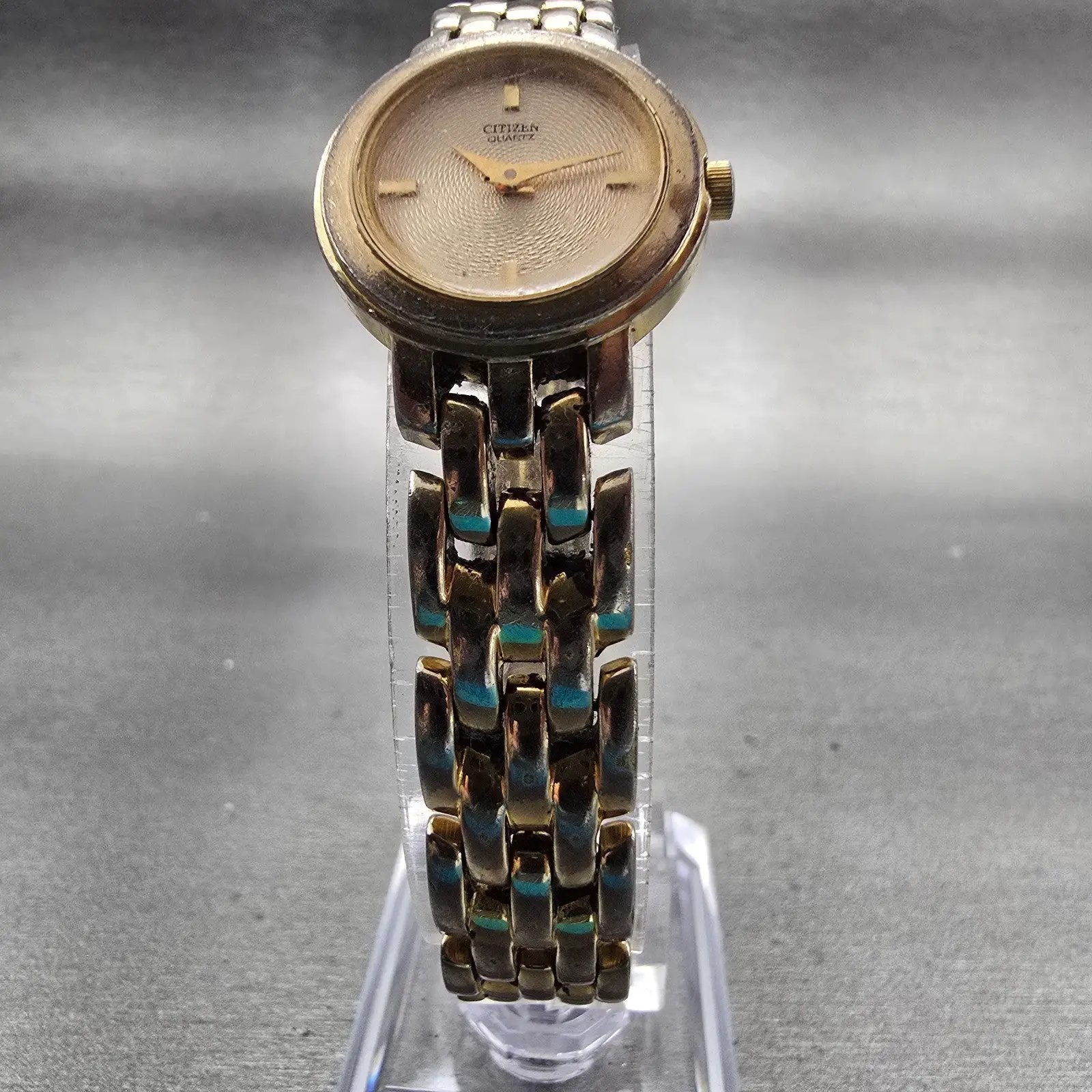 Citizen Watch Women 21mm Champagne Dial Gold Tone Round 5920-S78941 New Battery5
