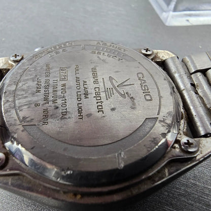 Casio Waveceptor WVQ-110TDJ Watch Men 39mm Gold Dial Titanium Date JDM PARTS10