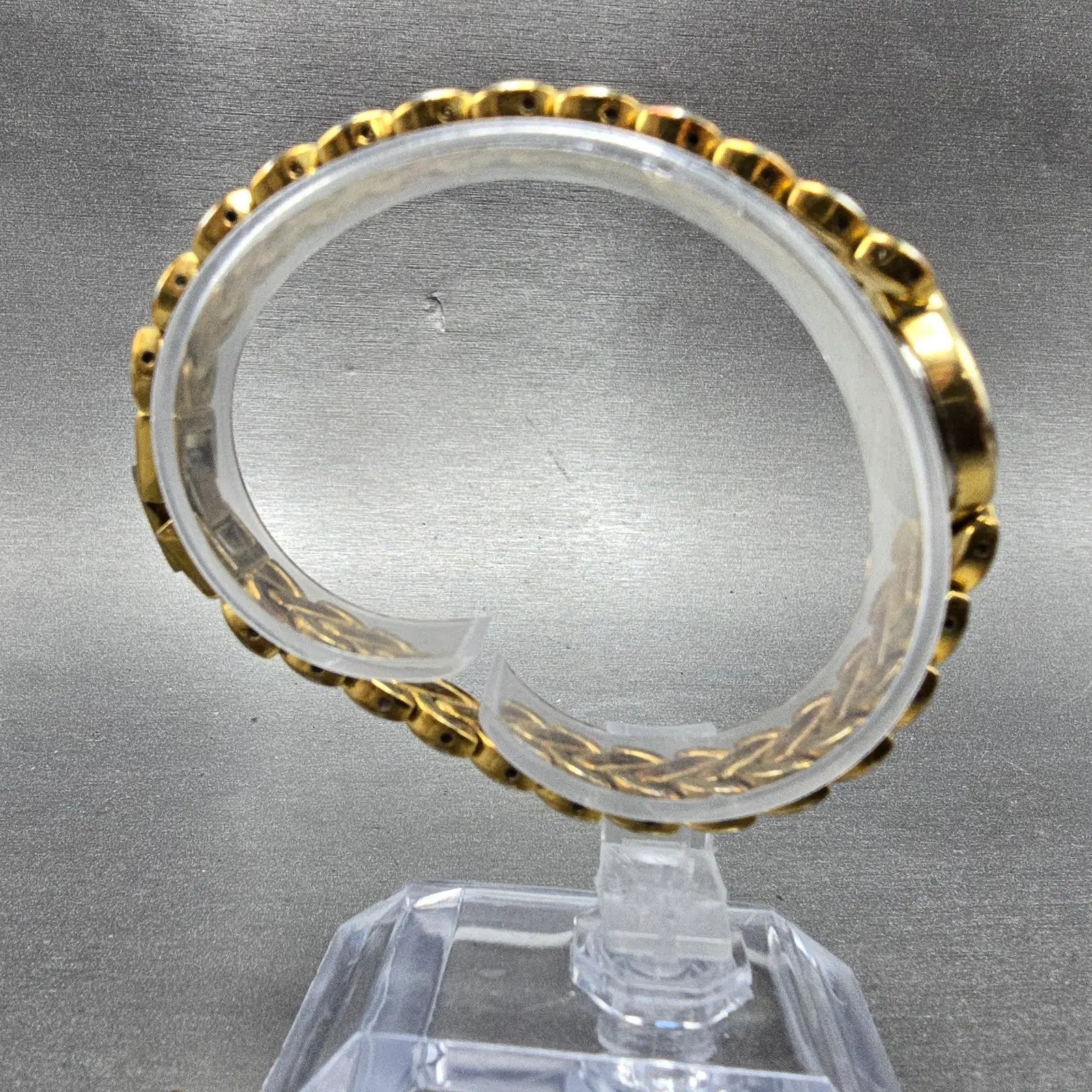 Seiko Watch Women 17mm Black Dial Gold Tone Oval 1F20-5B50 New Battery Vintage8