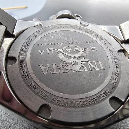 Invicta Subaqua Noma Chrono Watch Men 50mm Black Dial Silver Daydate New Battery10