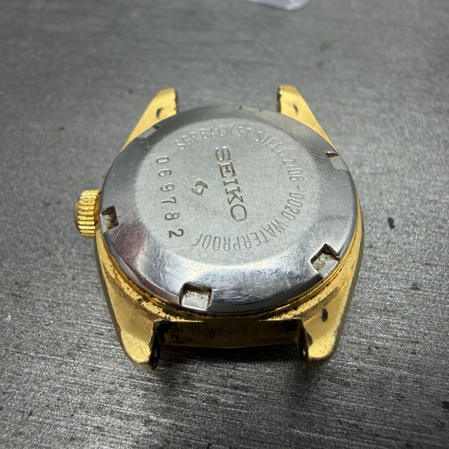 Seiko Automatic Watch Women 24mm Silver Dial Gold Tone Daydate 2706-0020 PARTS9