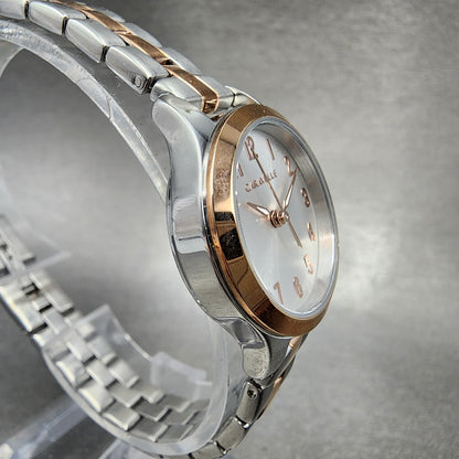 Caravelle Watch Women 24mm Silver Dial Two Tone Round 45L175 New Battery