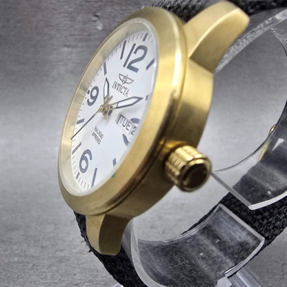 Invicta Railroad Approved Watch Women 35mm White Dial Gold Tone Daydate New Batt2