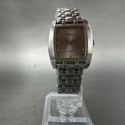 Rado Florence Watch 22mm Women Silver Dial Steel Rectangle 153.3727.4 New Batt5
