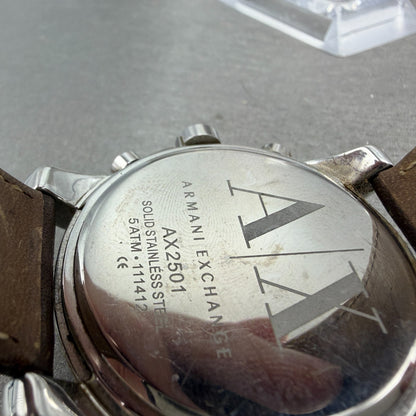 Armani Exchange Chronograph Watch Men 44mm Blue Dial Steel Date AX2501 New Batt9
