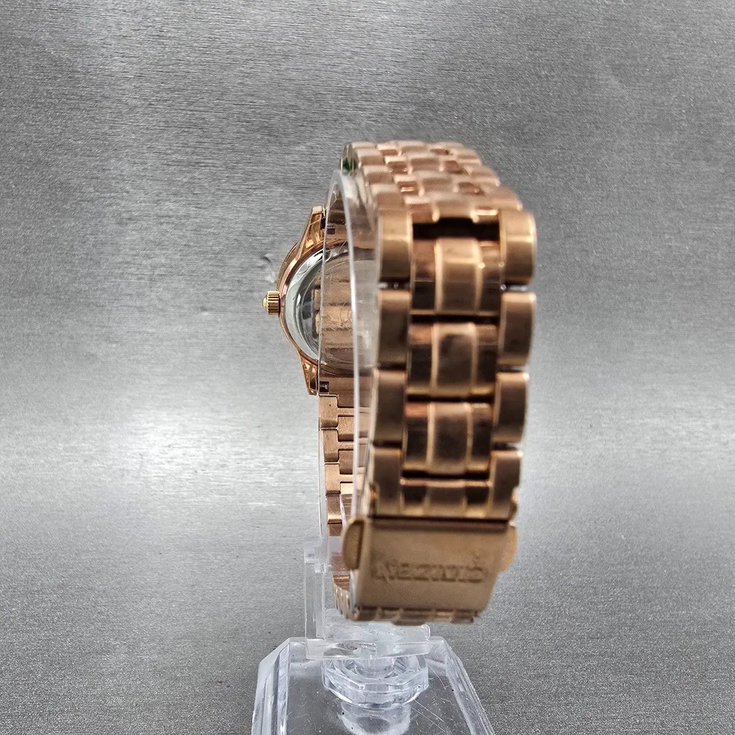 Citizen Eco-Drive Watch Women 29mm MOP Dial Rose Gold Tone Date E011-S095913 Run9