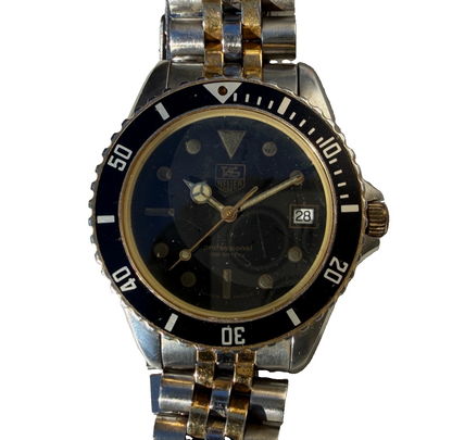 Tag Heuer Professional 200 Watch Men 38mm Black Dial Two Tone Date 980.020B PART0