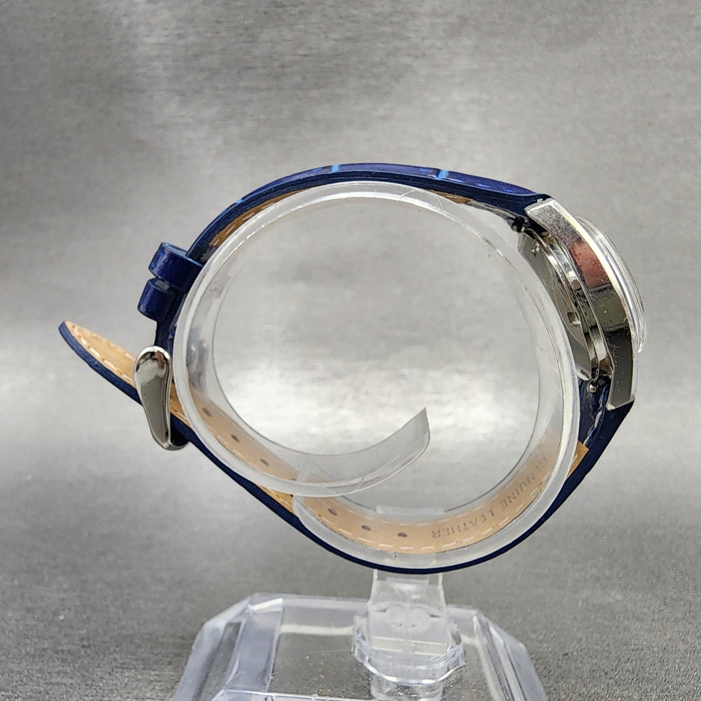 Hamilton Watch Women 23mm Blue Dial Steel Date Round Automatic Round Runs VTG8