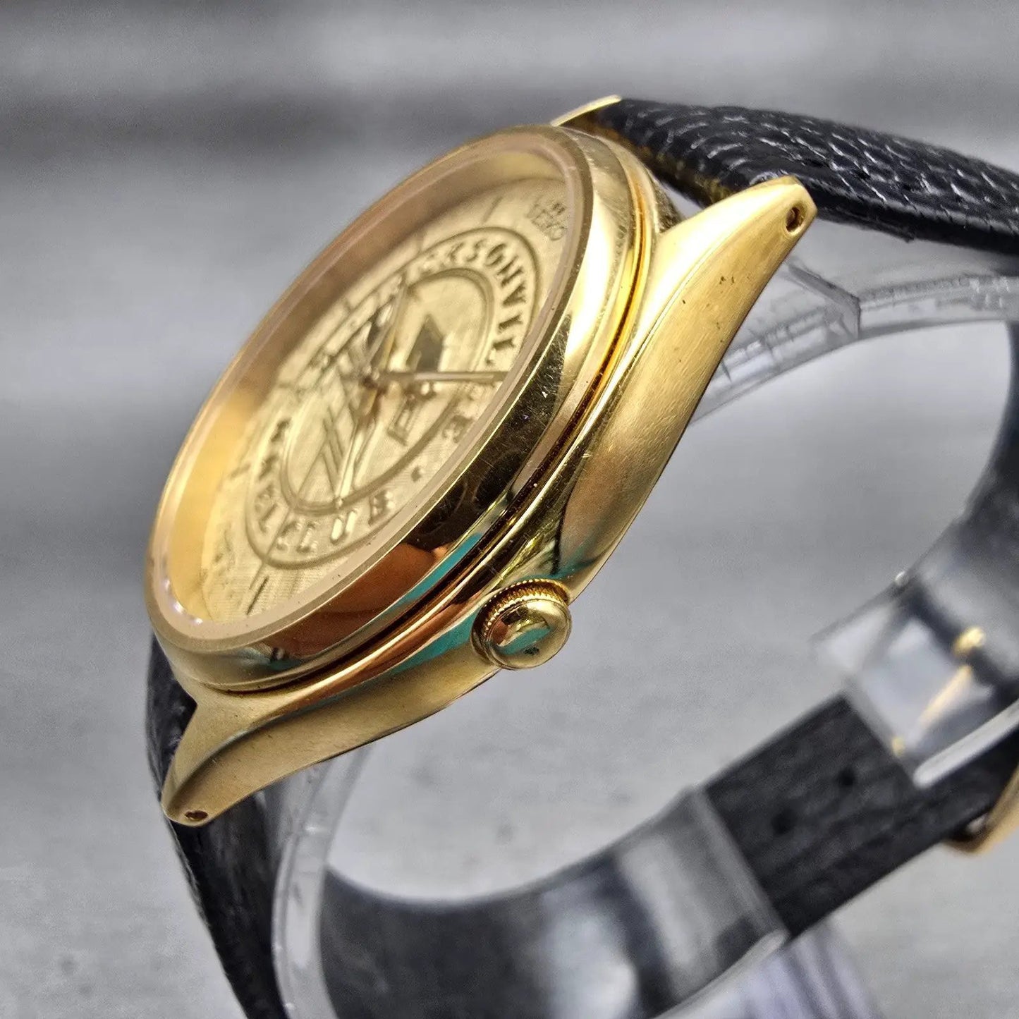 Seiko Watch Men 35mm Gold Dial Gold Tone Round 7N43-8A99 New Battery Vintage2
