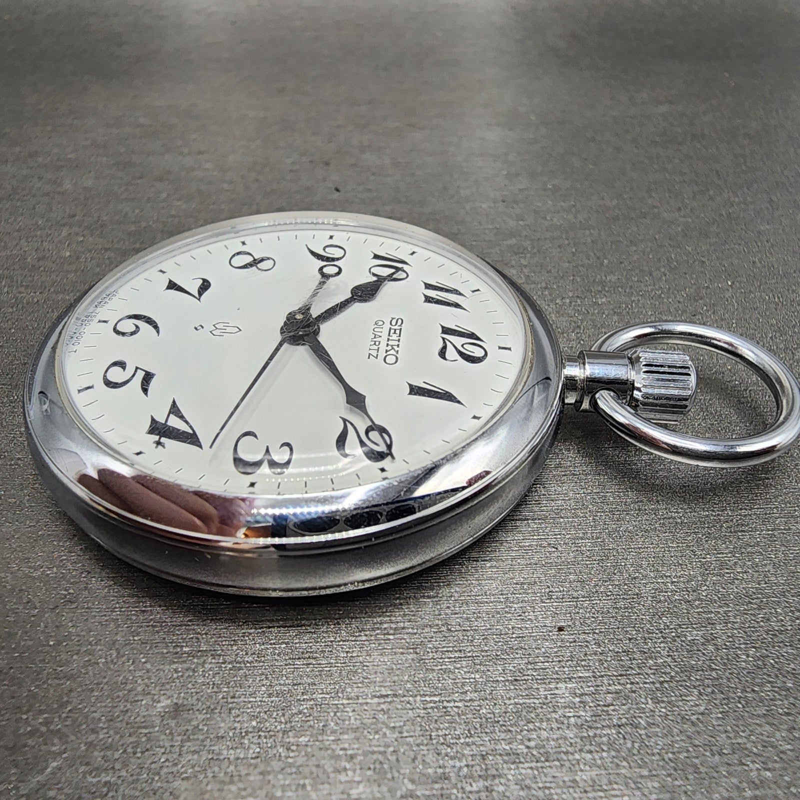Seiko Pocket Watch Men 50mm White Dial Silver Tone 75500010 PARTS6