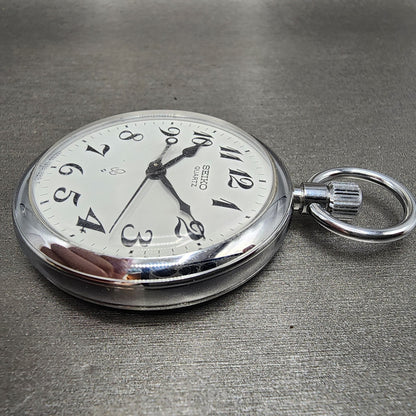 Seiko Pocket Watch Men 50mm White Dial Silver Tone 75500010 PARTS6